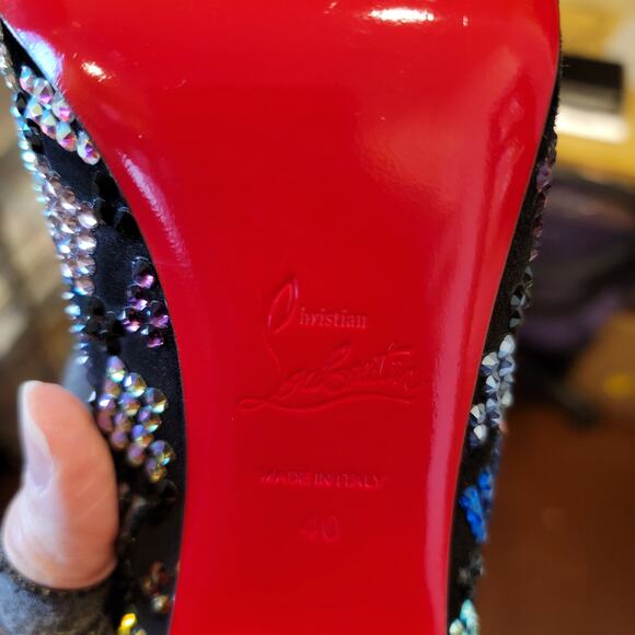 Christian Louboutin Arletta Crystal Suede Pumps US 10 IT 40 Multicolor - Picture 10 of 11